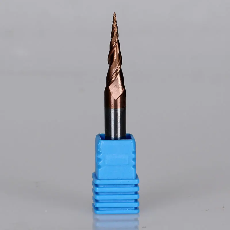 2 шт. R0.25 * D6 20 50L 2F HRC55 Вольфрамовая твердосплавная коническая шариковая Концевая