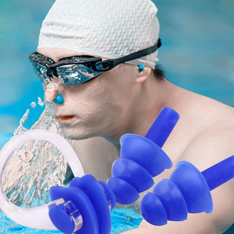 50 OFF! Free Shipping Soft Silicone Swimming Nose Clips + 2 Ear Plugs