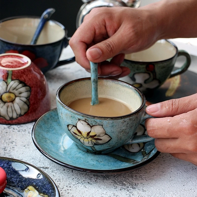 Кружка Творческий мультфильм цветок Семья Керамика кружки молока Кофе днем чашка завтрак стакан красивая чашка