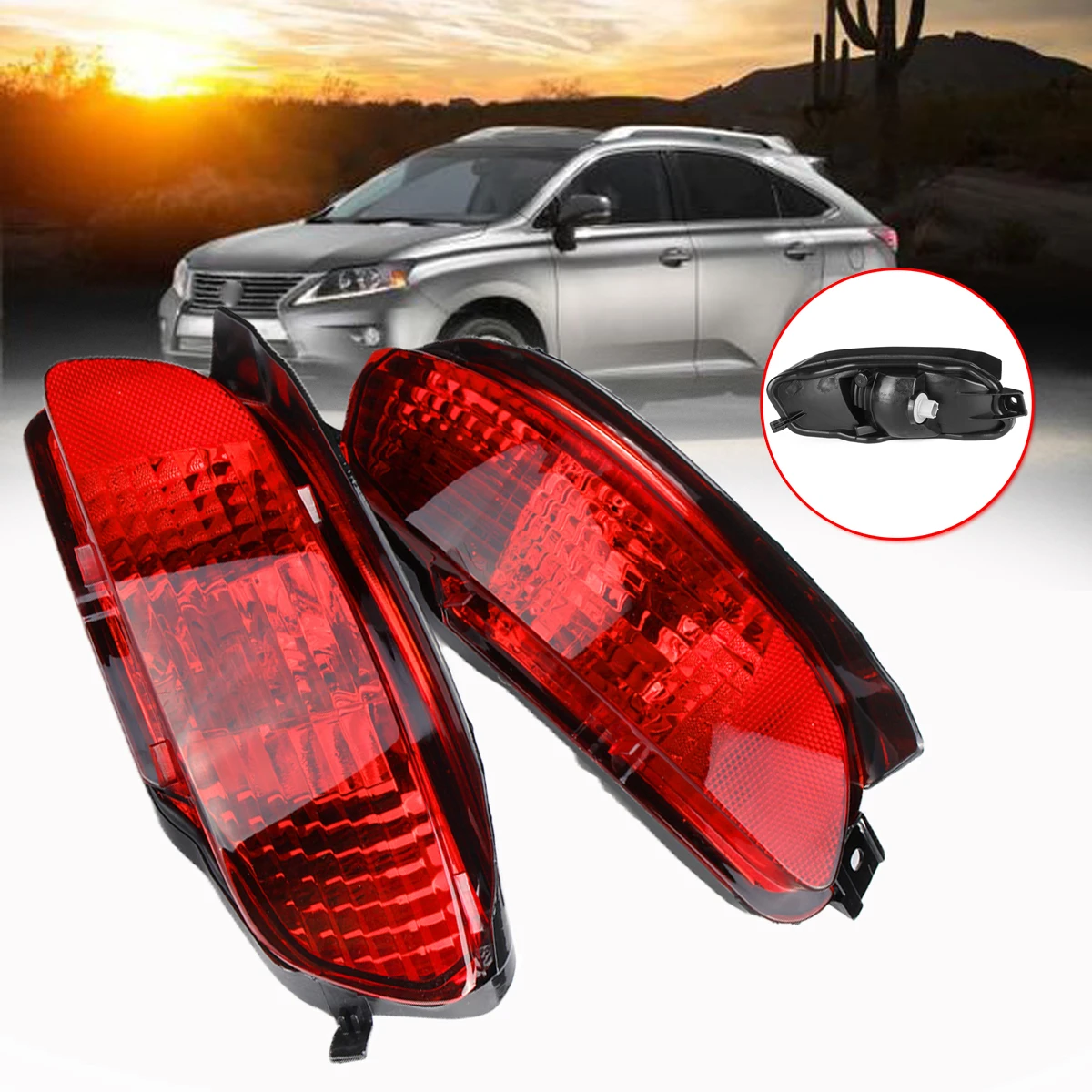 

2Pcs Car LED Rear Bumper Lights Brake Tail Reflector Fog Light Fog Lamp Turn Signals For Lexus RX300 RX330 RX350 2003-2008