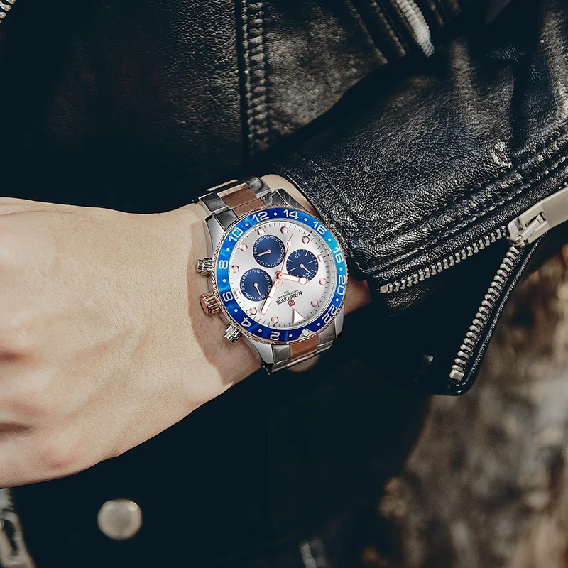 NAVIFORCE для мужчин s часы сталь Роскошные Horloge кварцевые мужские водостойкие