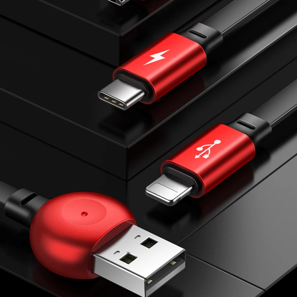 Elenxs 3 в 1 usb type C Micro USB кабель Замена для iPhone зарядный кабель 100 см 3A Быстрая зарядка USB C кабель