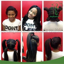 Silky straight full lace wig without straps/combs high ponytail wig Brazilian virgin human hair lace front wig for black women
