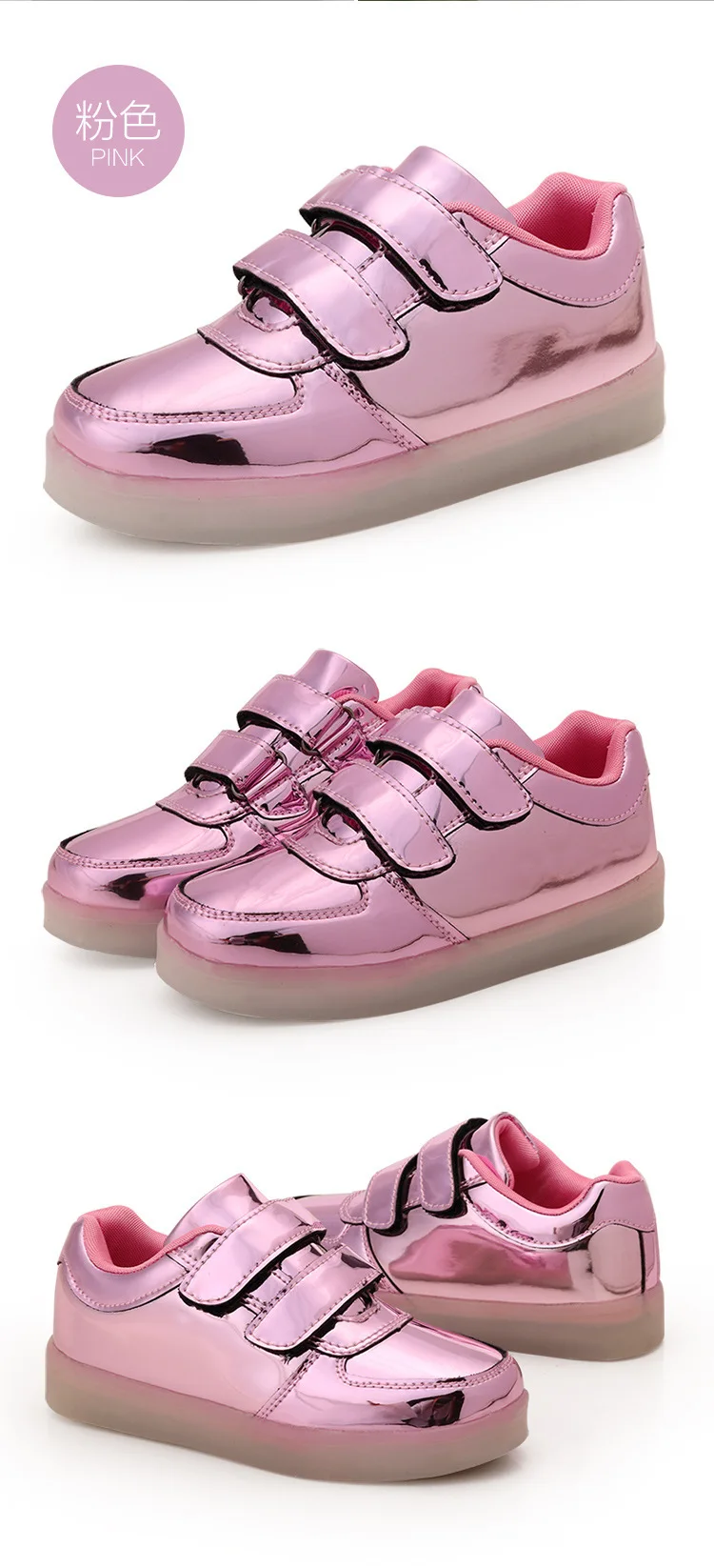 Kashiluo/детская обувь со светодиодной подсветкой; кроссовки с зарядкой через usb; детская модная светящаяся обувь на липучке; светящаяся обувь для мальчиков и девочек