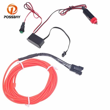 

POSSBAY 4M Car Motor Dance Glow EL Wire Rope Tube Cable Strip LED Neon Lights with 12V Inverter fit All Kinds Decoration
