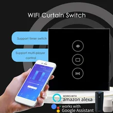 Timethinker ЕС умный WiFi занавес переключатель электрический занавес мотор черная сенсорная панель для Alexa Google Home Smart Life приложение управление