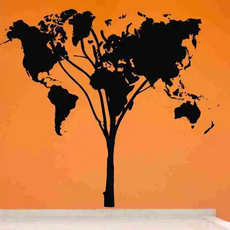 World Map Sticker Decal Muurstickers Posters Vinyl Wall Decals Pegatina