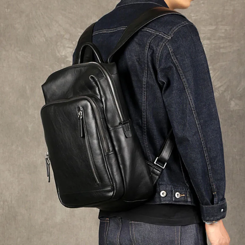 trend Casual Reisetasche Tasche Mode Aetoo Schicht Herren Schulter Erste Computer Leder Schwarzes Business x1Rzn8