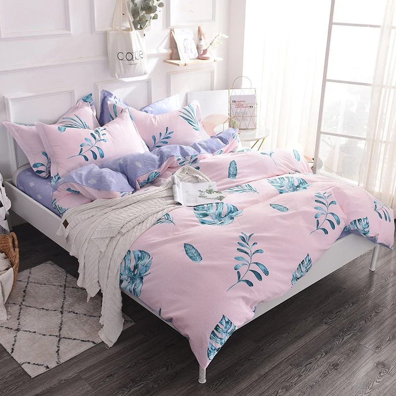 Bedding Set 3 Size Cotton Soft Bed Linen 3/4pcs/Set Duvet Cover Set Pastoral Bed Sheet AB Side Duvet Cover 2019 Bed Pillowcase