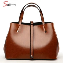 Модные масла Воск Кожа Для женщин сумочки роскошные дизайнерские сумки через плечо для Для женщин Сумка Высокое качество кожаная сумка Дамы Bolsas