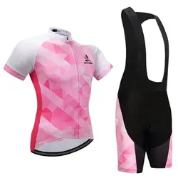 Для женщин Майо Велоспорт Джерси Mtb и велосипедные шорты Equipe Велоспорт одежда Набор команды Велосипедная форма нагрудники набор Велоспорт