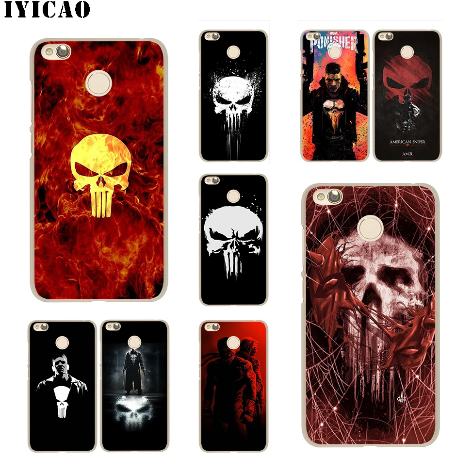 IYICAO The Punisher Skull Hard Case for Redmi 8A 6A 4A S2 Note 7 3 4 4X 6 5 Pro 5A Prime Plus Go | Мобильные телефоны и