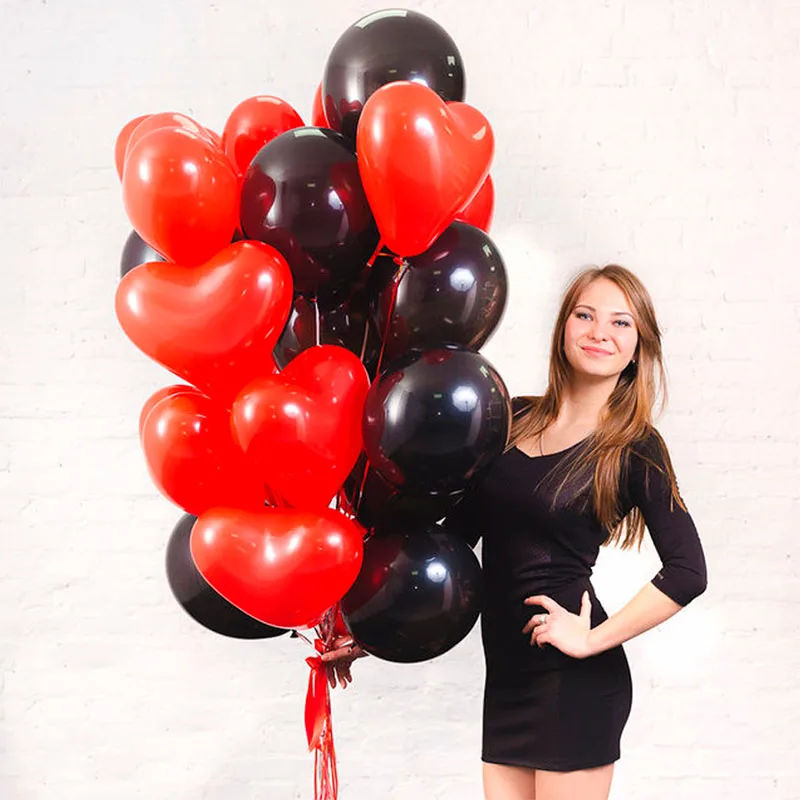 10 Ballons Latex HG95 Coeur Rouge