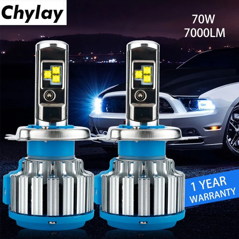 

One Pair Canbus H4 H7 H1 LED Car Headlight Kit 70W 7000LM H11 H3 H8 HB4 HB3 9006 9005 Auto Light Bulbs 6000k led automotivo