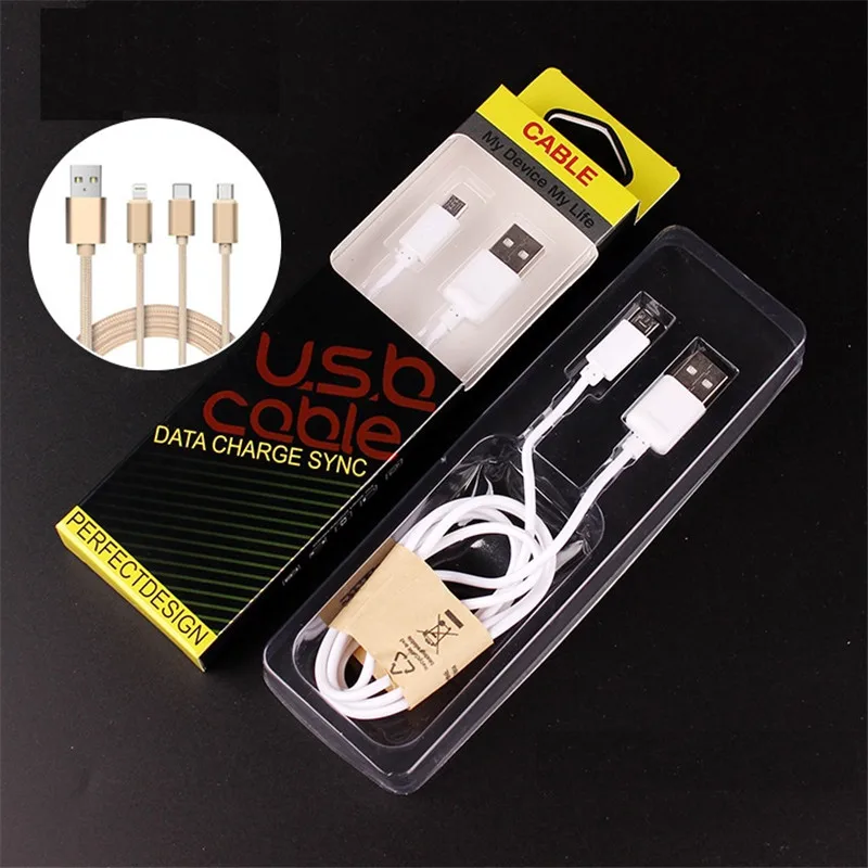 300pcs/lot Retail Brown Mobile Phone USB Cable Packaging Box Data Line Hang Hole Packing Casein