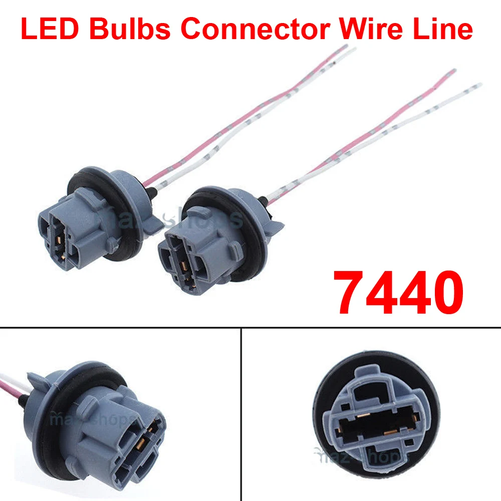 

2PCS 7440 T20 LED Bulbs Holder Socket Wire Connector Extension Reverse Stop Harness Line 1156 1157 3156 7443 BA15S P21W BA15D