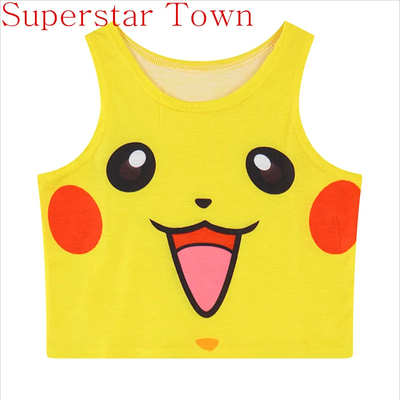 

Tops Crops For Summer Sexy Cool Harajuku Shirt Cartoon Tank Tops Harajuku Shirt Feminina Adorable
