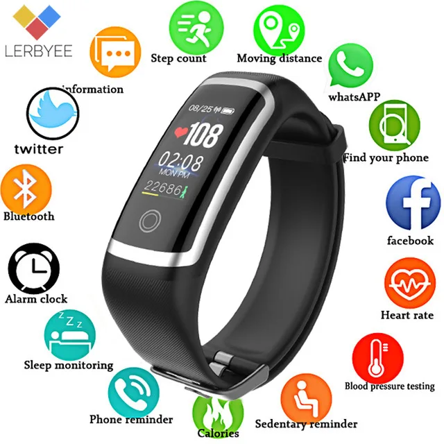 

New Fitness Tracker M4 Smart Heart Rate Monitor Bracelet Calories Waterproof IP67 Smart Band Fashion Watch for iOS Android