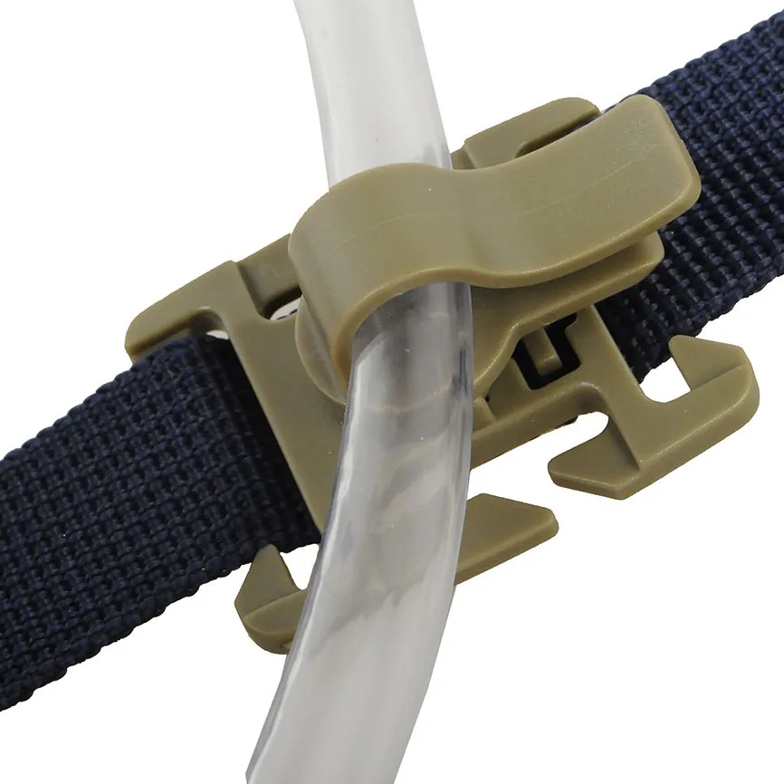 

Water Pipe Hose Drink Tube tactical Hydrolink Bladder Clip Bag molle camp hike Hydration webbing buckle outdoor Clamp Backpack