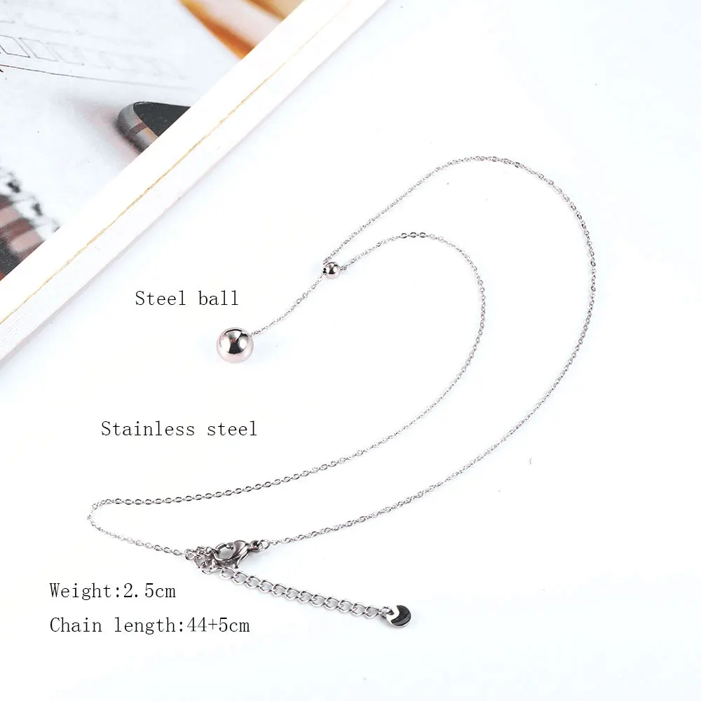 XUANHUA стальное ожерелье с подвеской в виде шара, ювелирные изделия из нержавеющей стали для женщин, мода, ювелирные аксессуары