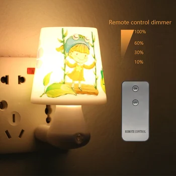 

Led Night Light Lamp 0.5W AC220V White/Warm White With Remote Control Dimmer Baby Nightlight For Children Bedroom Passageway