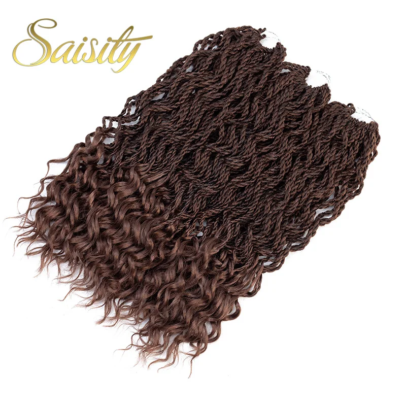 Saisity Synthetic Curly Senegalese Twist Crochet Hair Braiding Black Color Bulk Crochet Braids Hair Extensions Saisity Synthetic Curly Senegalese Twist Crochet Hair Braiding Black Color Bulk Crochet Braids Hair Extensions