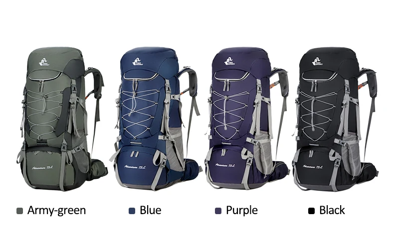 Mochilas de Acampamento Esporte com Capa Xa726wa ao ar Caminhadas Bolsa Chuva Viagem Escalada Montanhismo Livre 75l 17 Mochilas escal.