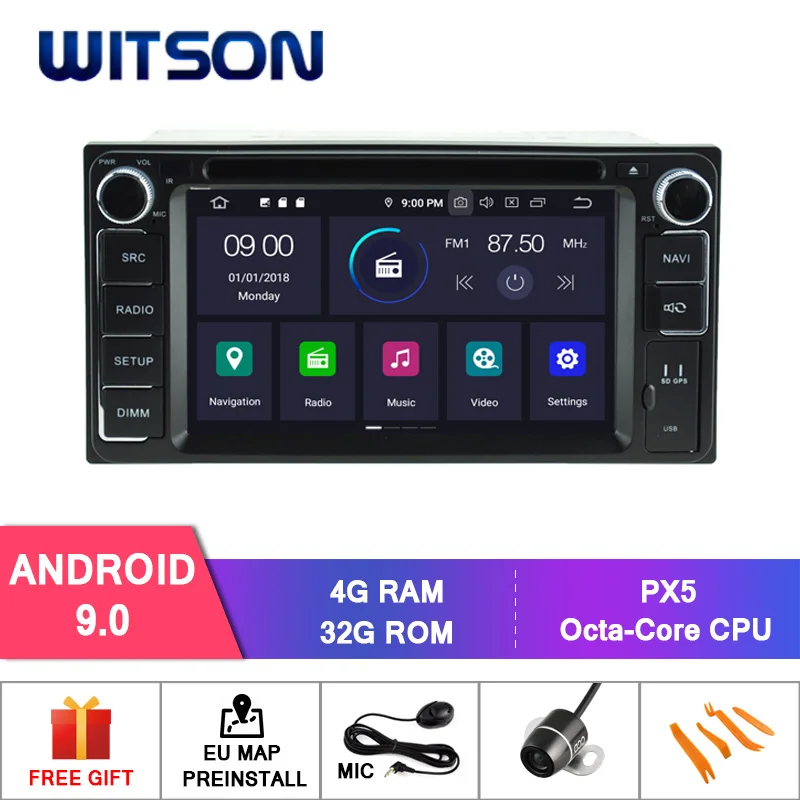 

WITSON Android 9.0 4GB RAM+32GB FLASH 8 Octa Core CAR DVD for TOYOTA RAV4 COROLLA VIOS HILUX Terios RunX +DVR/WIFI+DSP+DAB+OBD