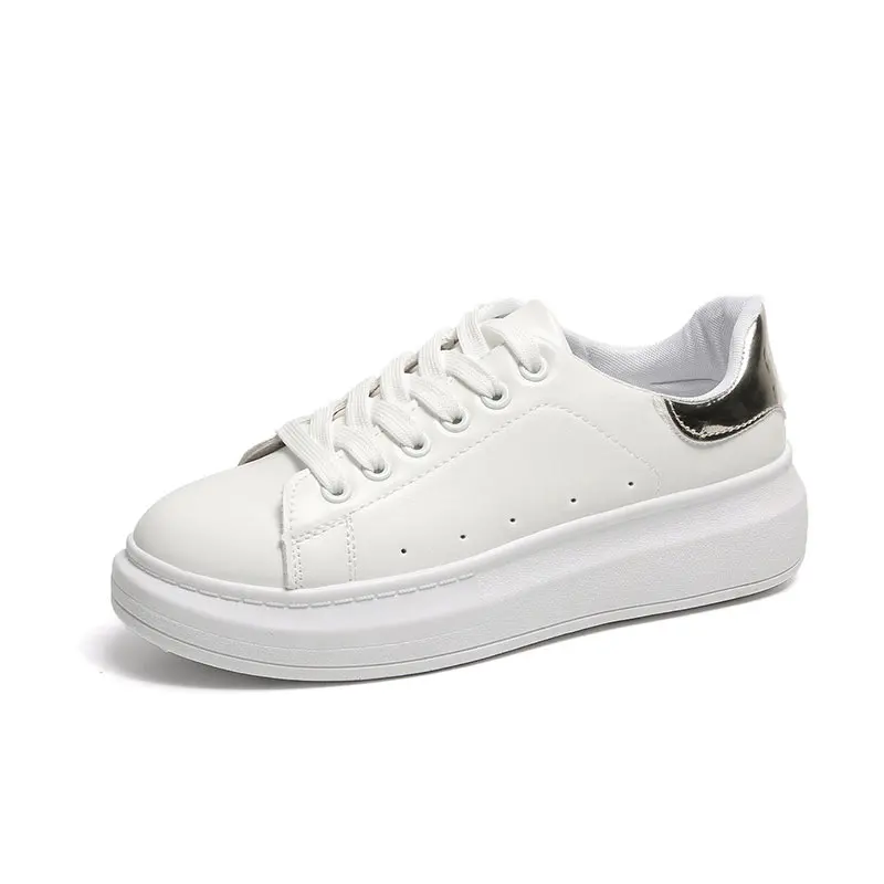 

Women Flat Leather Canvas Shoes Female White Board Shoes Casual Shoes Female