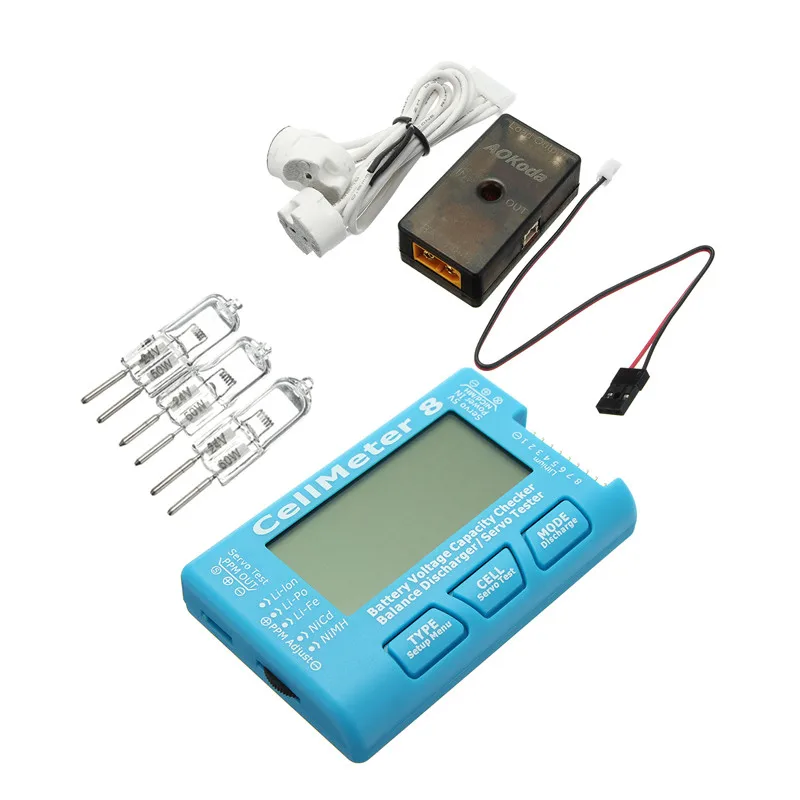 

AOKoda CellMeter 8 Battery for Checker with Battery Voltage Balance Servo Tester Discharger for RC Models Lipo Battery Charging