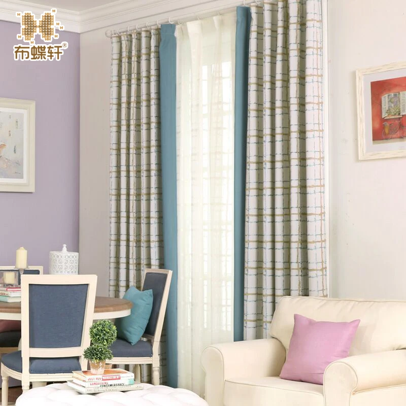 Neue Ankunft Zwei Farben Option Koreanische Und Moderne Stil Vorhange Fur Schlafzimmer Madchen Kinderzimmer Blau Rosa Nahen Plaid Vorhang Volant Aliexpress