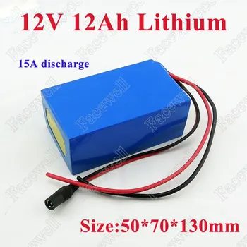 

High drain 12v 12Ah lithium ion battery Pack with 15A BMS for 12.6V 12Ah Solar street light cctv camera + 2A charger