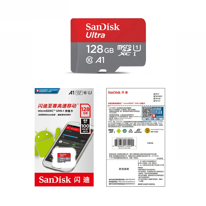 Флеш-накопитель sandisk, sd карта, 64 ГБ, класс 10, microsd, 128 ГБ, флеш-карта памяти, 32 ГБ, tf карта, tarjeta, micro sd, для смартфонов