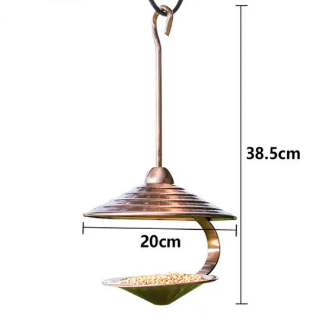 Креативные товары для птиц на открытом воздухе, вилла, балкон, кормушка для птиц, кормушка для кормления, металлическая автоматическая резка WF4031938 - Цвет: Red bronze