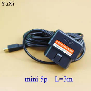 

YuXi DVR Driving Recorder Buck Line OBD mini5P Interface DC Converter Module Micro USB 5V 2.1A 3m Power Supply Cable for DVR