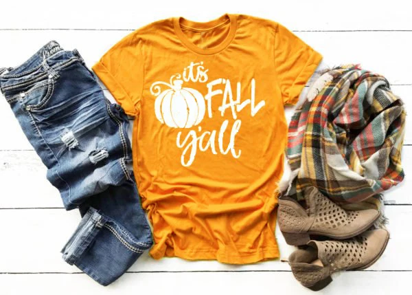 It's Fall Ya'll Grunge Pumpkin Women's Fall Tee Women's Fall Pumpkin Thankful Shirt Fall & Autumn Shirt Women's Fall Fashion