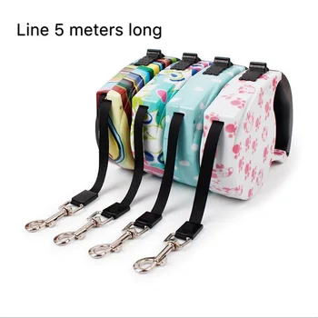 

5M Retractable Dog Leash Automatic Leash Puppy Patrol Rope Walking Small Medium Dog Leash Free Collar