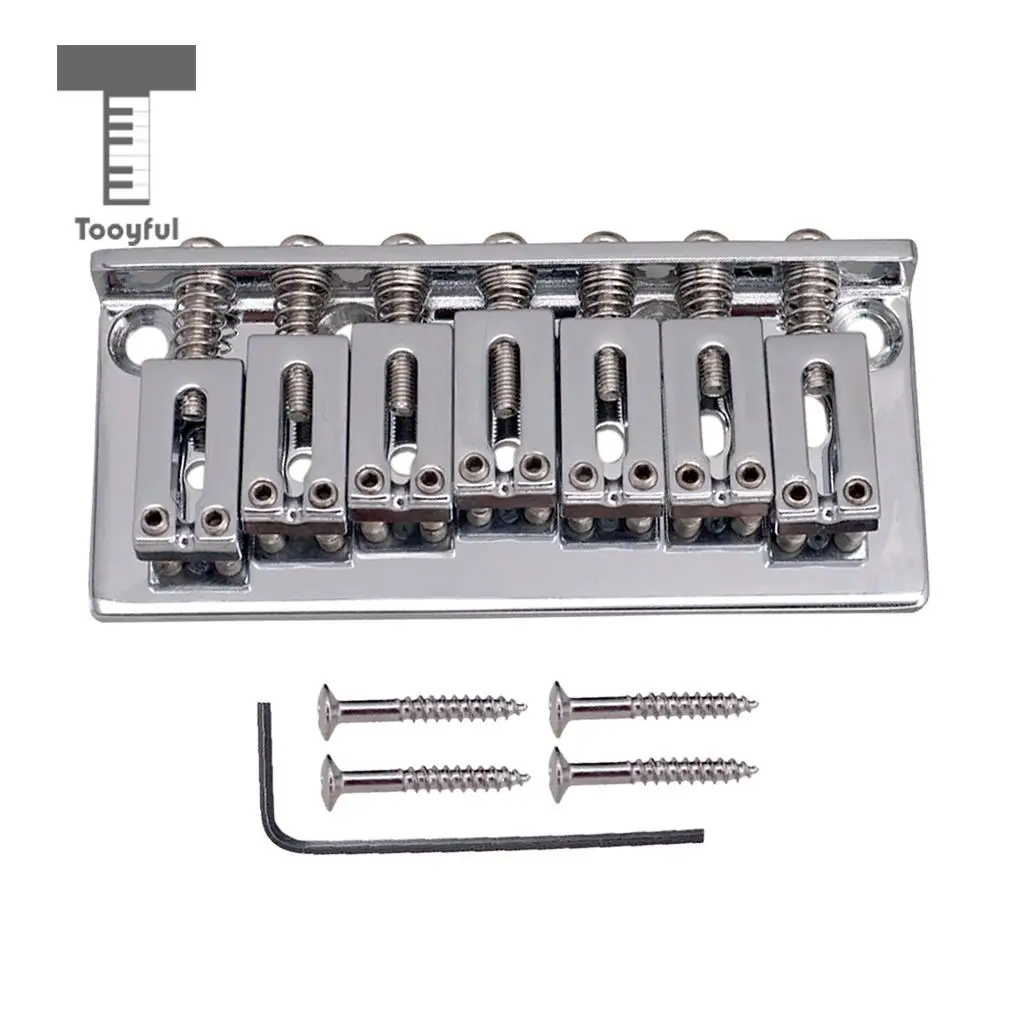 Tooyful 7 String Fixed Type Bridge with Wrench Screws for Electric Guitar Replacement