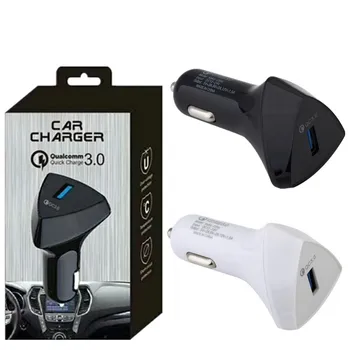 

Car Charger 5V 3A QC 3.0 Fast adaptive charge car charger power adapter for iphone Samsung s7 s8 note 8 android phone with retai