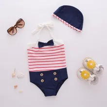 Новинка года; комплект бикини с бантом в полоску для маленьких девочек; Купальник; купальный костюм+ шапочка; пляжная одежда для плавания с рисунком кролика; пляжная одежда
