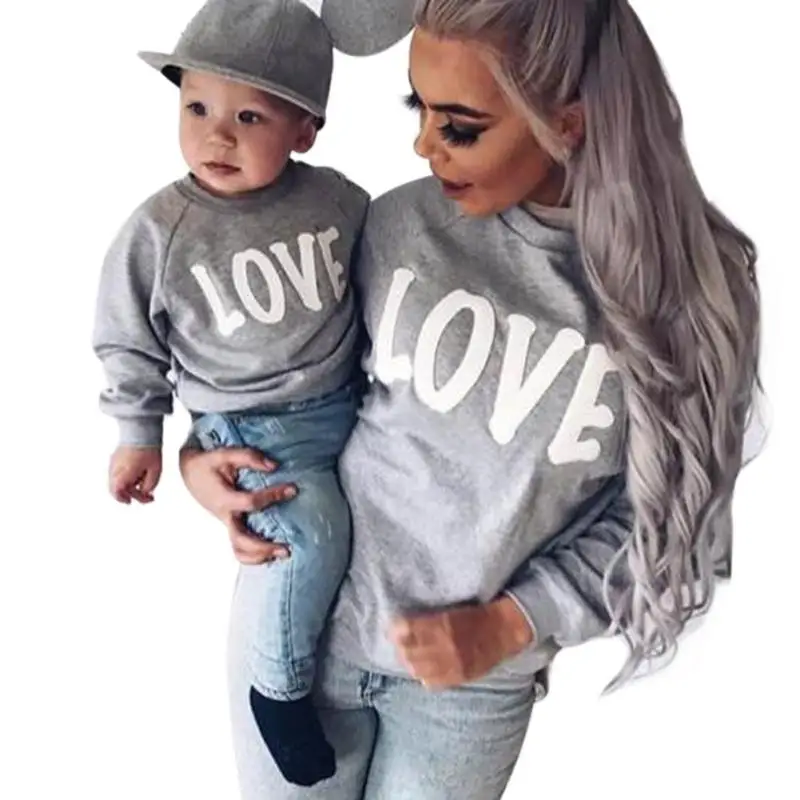 Autumn Winter Family Matching Sweatshirt Sweaters Mom ...