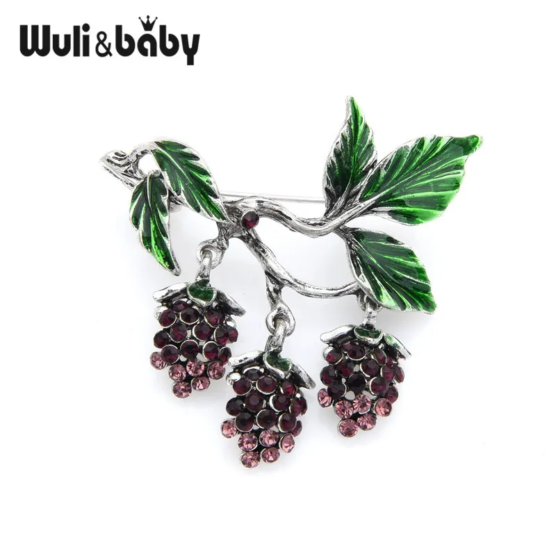 Женская винтажная эмалированная заколка Wuli & Baby зеленая булавка с зелеными
