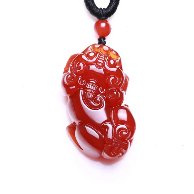 

Natural agate pixiu pendant crystal pendant lucky jade necklace male Women