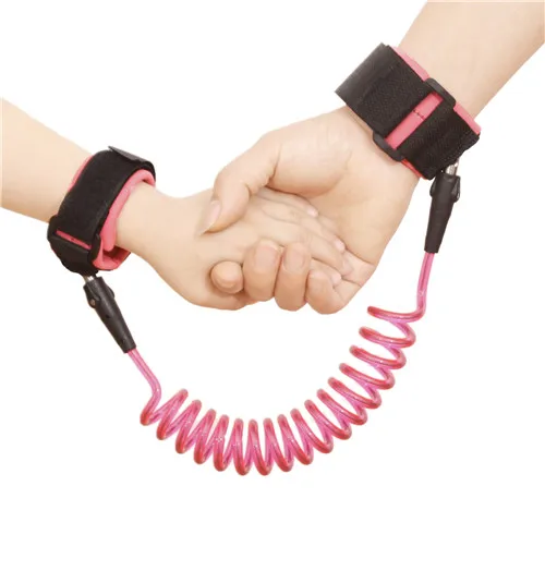 1.5-2.5m Kids Safety Harness Adjustable Children Leash Anti-lost Wrist Link Traction Rope Baby Walker Wristband - Цвет: 360 degree Pink