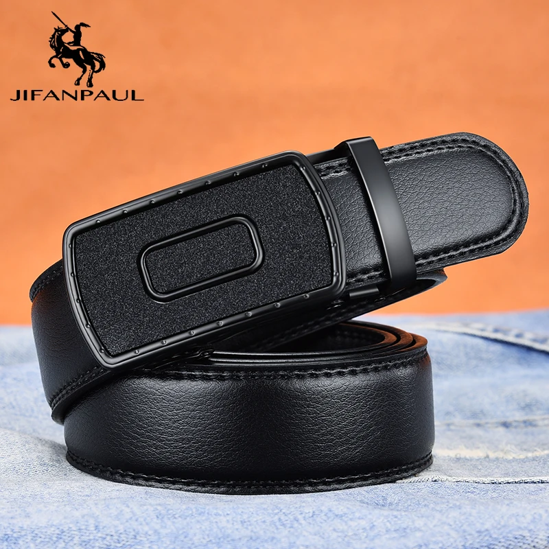 

JIFANPAUL Men's leather belt, middle back type fashion trend men's leather belt, business preferred, jeans with black belt#JF-99