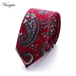 Новая мода Тонкий Для мужчин связи хлопок галстук для Для мужчин повседневные Пейсли галстук для человека деловая Corbatas Жених вечерние