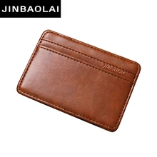 Самая лучшая Марка Сбора Винограда способа Стиль Высокое качество PU кожаный кошелек магии мужская мини многофункциональный держателя карты бренд волшебные кошельки