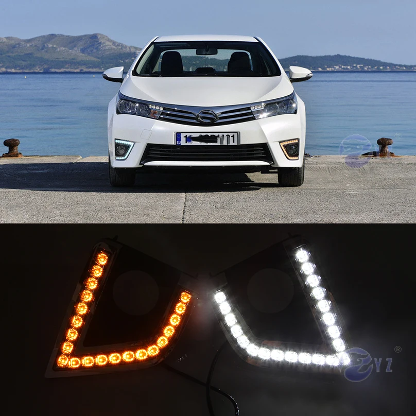 Автомобильные мигающие дневные ходовые огни drl для Toyota Corolla 2014 2015 2016 светодиодные