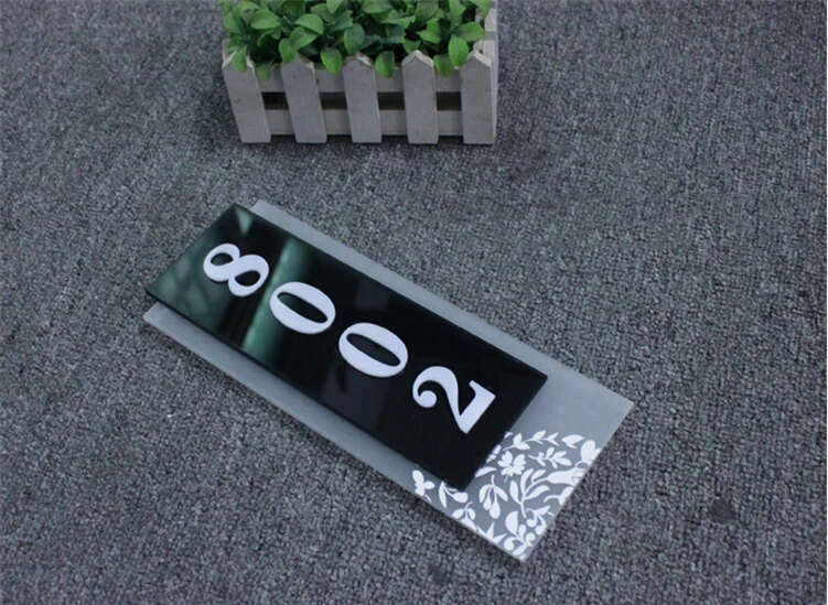 Acrylic number hotel balcony house number plate digital card room