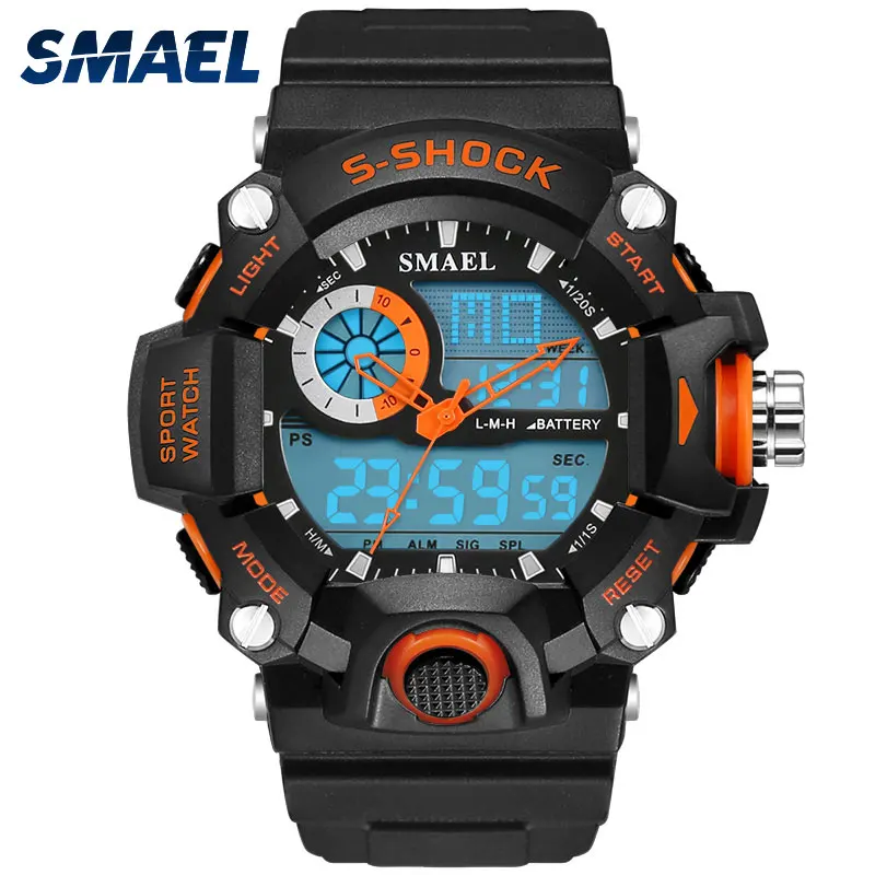 

SMAEL Watches Men Military Army Mens Watch Reloj Electronic Led Sport Wristwatch Digital Male Clock 1385 S Shock Sport Watch Men